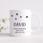 Black & White Star Mug With Personalised Message