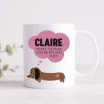 'Sorry To Hear You're Feeling Ruff' Personalised Bubbled Name Mug (Pink Or Blue)