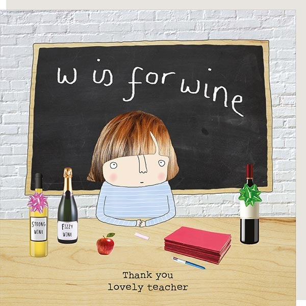 W Is For Wine Teacher Card