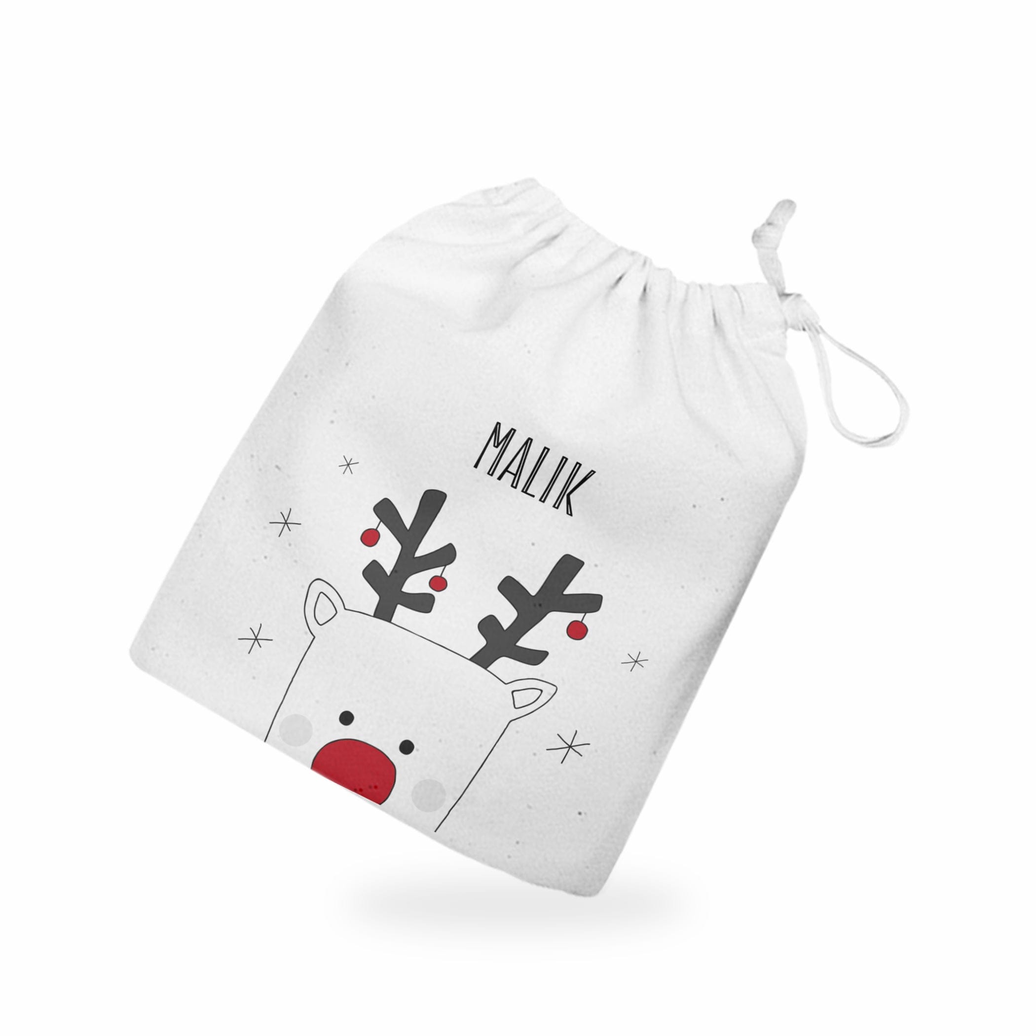 Personalised Christmas Reindeer Treat Bag