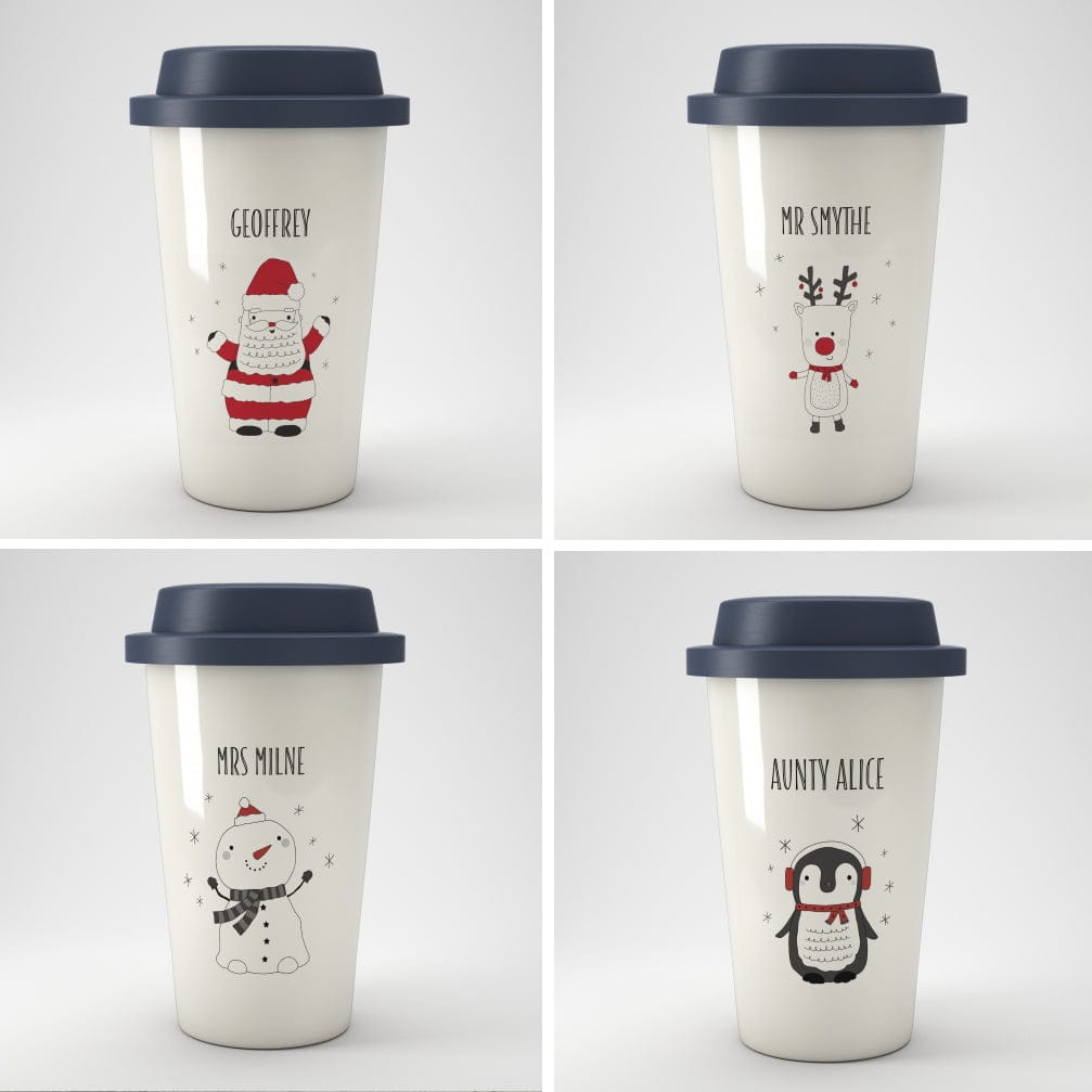 Personalised Christmas Eco Travel Mug – Various Designs