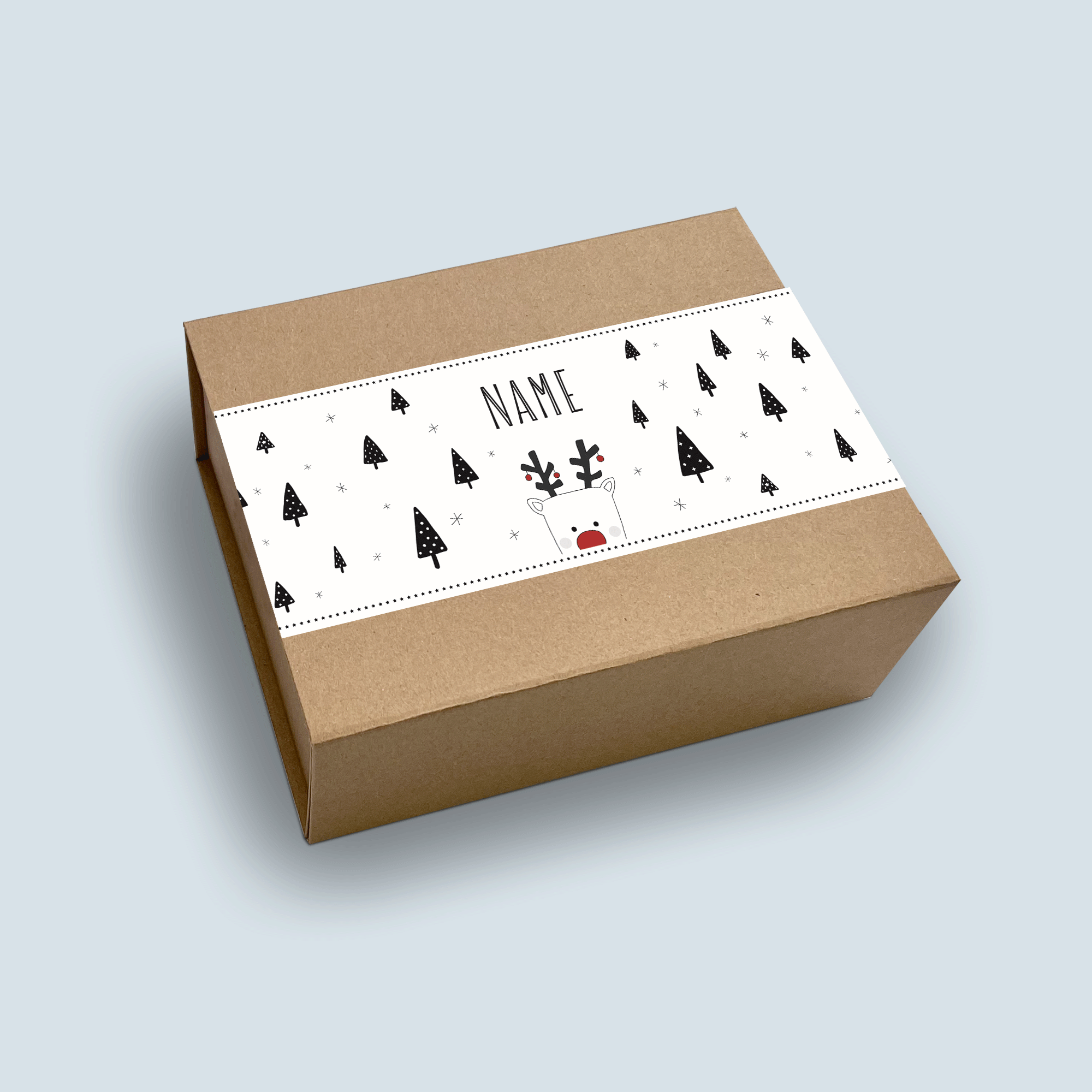 Personalised Peeping Reindeer Christmas Gift Box