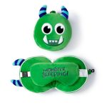 Monster Green Pillow & Eye Mask Set