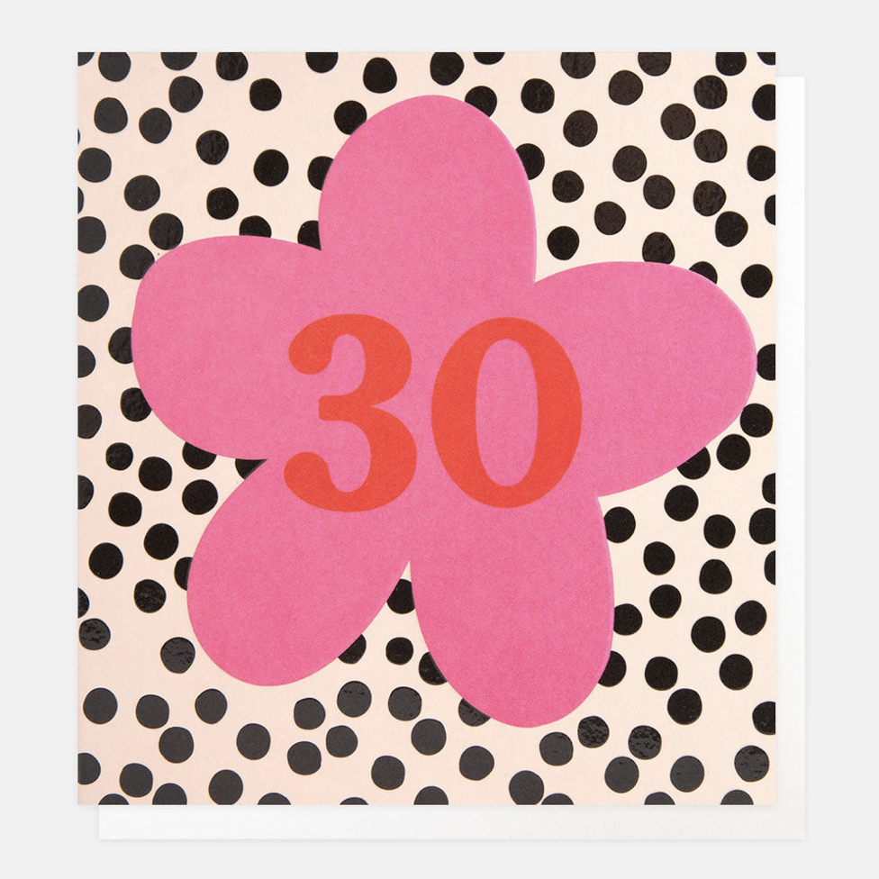 30th Polka Dot Birthday Card