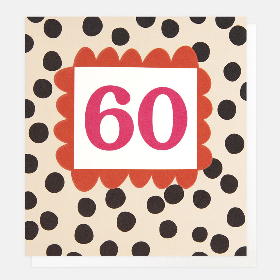 60th Polka Dot Birthday Card