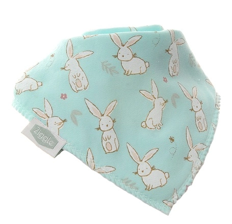 Mint Bunnies Cotton Bib
