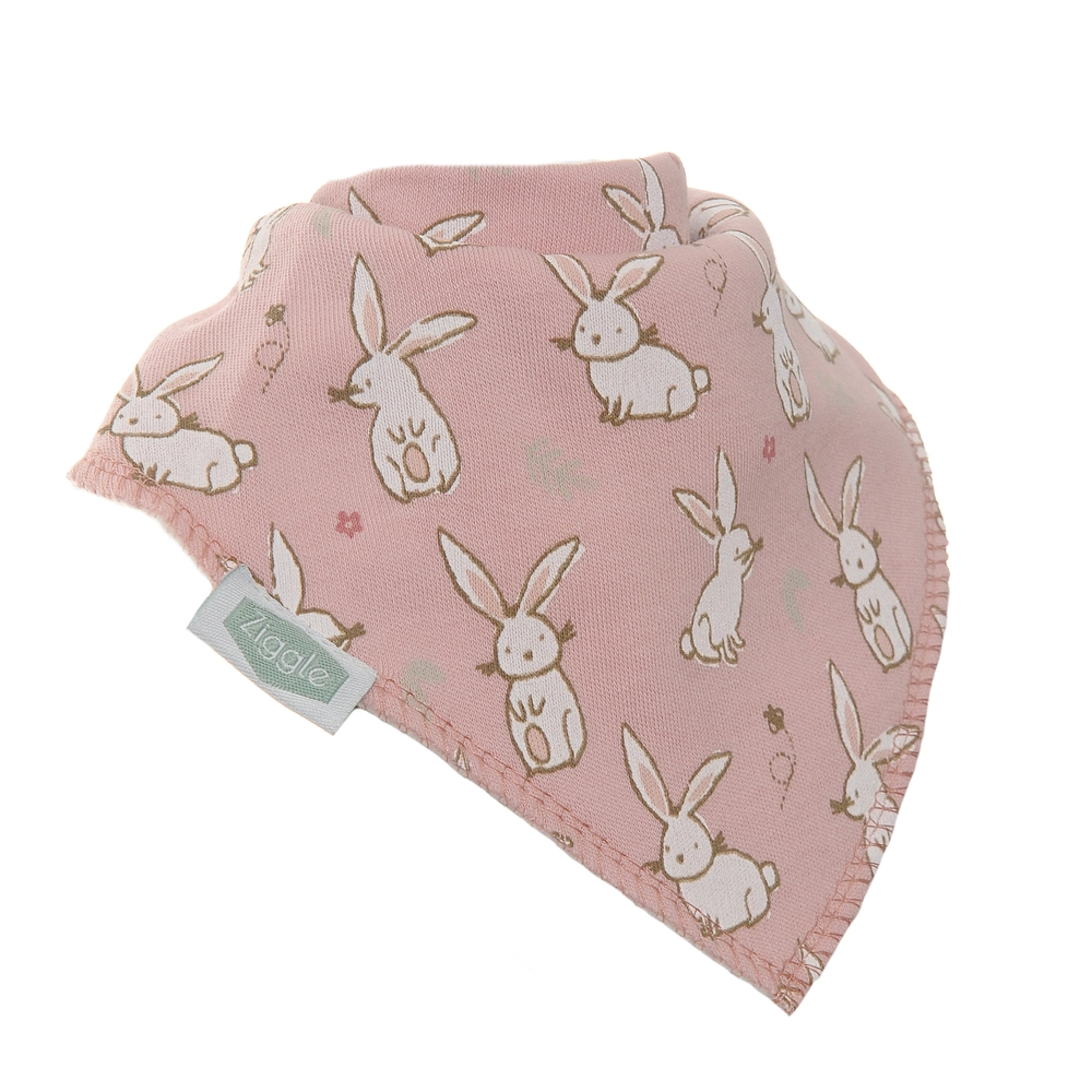 Pink Bunnies Cotton Bib